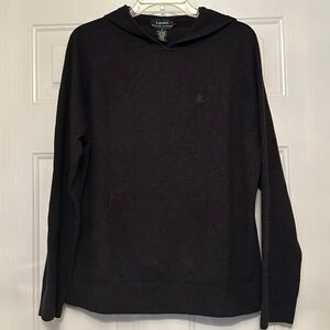 Ralph Lauren Merino Wool Angora Cashmere Women’s Hoodie XL Charcoal Vintage